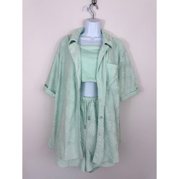 7 For All Mankind Mint Green 3-Piece Lounge Set Size XL - Picture 1 of 7